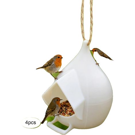 Vogelfutterspender, Hochwertiger Kunststoff, Kompaktes Design, Geeignet für kleine Singvögel, Breiter Futterauslass, Ultraleicht (1/5)