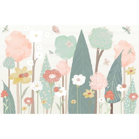 Papier peint panoramique Enfants - Fleurs - 489 cm x 320 cm (1/2)