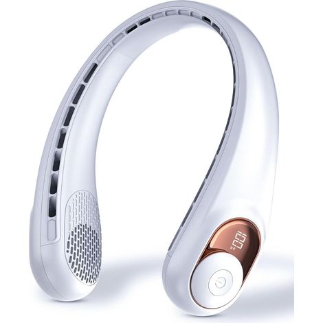 Ventilador Portátil - Con Pantalla LED - Batería Recargable 4000 mAh - USB-C - 3 Velocidades - Funcionamiento Silencioso - Para Casa Viaje Deporte - Color Marfil (1/5)