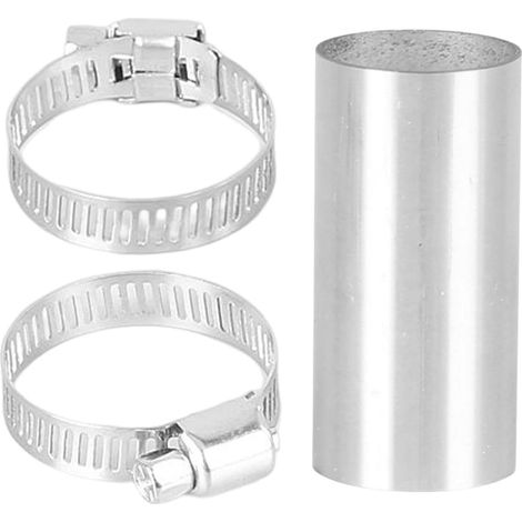 Exhaust Pipe Auxiliary Heater 24 mm Connector, Stainless Steel Exhaust Pipe Angle Connector 24 mm Car Heater Exhaust Pipe + Two Stainless Steel Clips, Exhaust Pipe Auxiliary Heater Pipe Connector