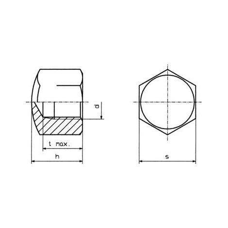 TOOLCRAFT M4 D917-STAHL:A2K 194783 Écrou borgne hexagonal M4 acier galvanisé 10 pc(s) S59489 (1/2)