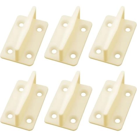 Guides de Sol pour Porte Coulissante, Guide Inférieur en Plastique pour Porte Coulissante en Bois et Porte de Cuisine, Quincaillerie de Remplacement, 44x26x17mm (Blanc) (1/5)