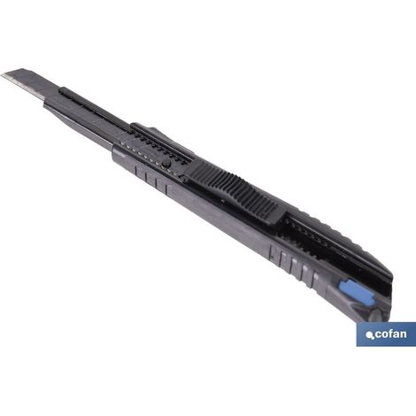 Cúter profesional "Heavy Duty" con recubrimiento antideslizante y sistema de bloqueo automático (incluye hoja de acero SK2) (1/4)