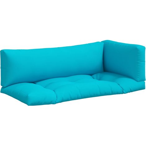 Coussins de palette lot de 3,Coussins d'extérieur turquoise tissu Oxford CFW449360 (1/5)