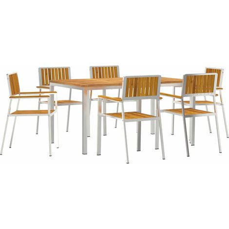 Maison Exclusive - Outdoortisch-Set 7 pcs Massives Akazienholz un