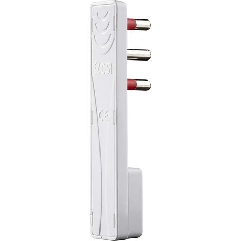 Spina ultrapiatta 16A 2P+T, piegata a 90°, bianco, serie Emilia Flat - Rosi RS98118 (1/5)