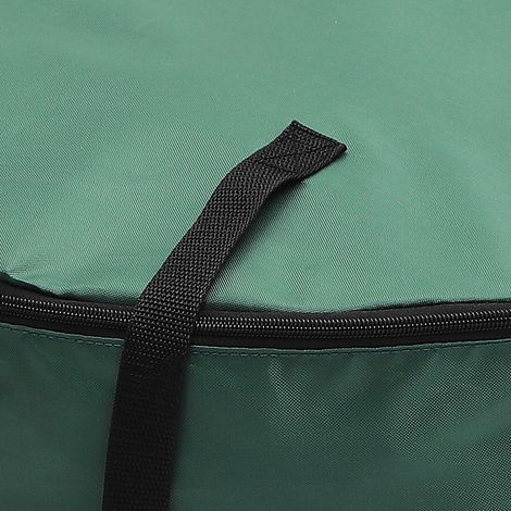 Sac de rangement pour couronne de Noël KIN71-B2, vert petit modèle avec anses noires, nylon 420D, double poignée et double fermeture éclair extensible pour doubler l'espace, emballage 18x18x5 cm. (1/5)