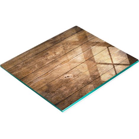 Planche décorative multifonctionnelle pour cuisine, en verre trempé et bois, 60 x 52 cm (1/5)