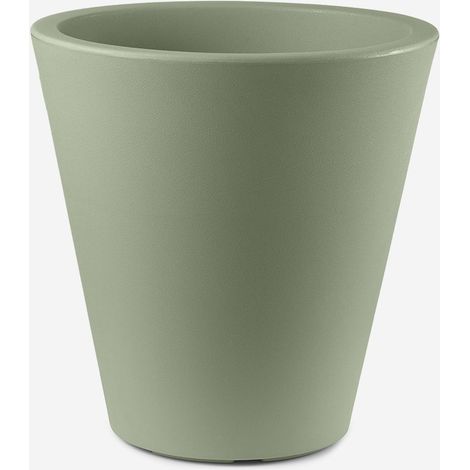 Vaso design grande giardino e interni in polimero resistente Loto 65 - Verde (1/3)