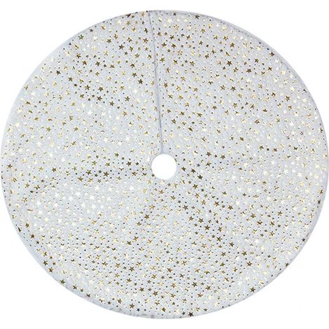 Tapis de sapin de Noël en forme d'étoile à cinq branches, imprimé, décoration de Noël, décoration intérieure, produits de Noël mignons (blanc) (1/5)