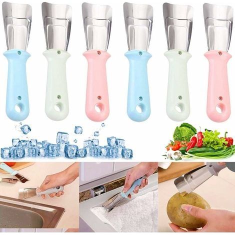 Grattoir à Glace pour Réfrigérateur Congélateur 6 Pcs Acier Inoxydable Pelle à Glace pour Congélateur Durable Outil,pour Réfrigérateur Nettoyage de La Glace Pilée Et Givre (1/5)