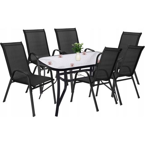 MOBILI DA GIARDINO SET DI MOBILI DA GIARDINO TAVOLO +6 SEDIE PER TERRAZZA BALCONE GRANDE (1/5)