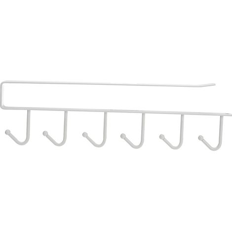 1 Support 6 crochets, fixation sans perçage, porte-tasses cuisine, rangement placard, étagère 2,2cm (1/5)