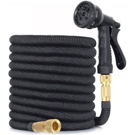 Tuyau d'arrosage extensible à 8 fonctions, flexible et léger pour arroser, nettoyer le jardin, laver la voiture, irriguer, baigner les animaux domestiques, tuyau d'arrosage avec sac de rangement (15 m (1/5)