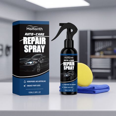 Nano-coating spray with water-based formula, hydrophobic for automotive use, reduces dirt and grime, easy to clean, car surface maintenance -- Nano-coating spray: 100ml1, sponge1, towel1 (1/5)