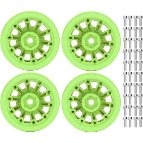 Jantes à billes 1.9 pouces pour voitures RC Axial SCX10 et Traxxas, crawlers 1/10, couleur verte. (1/5)