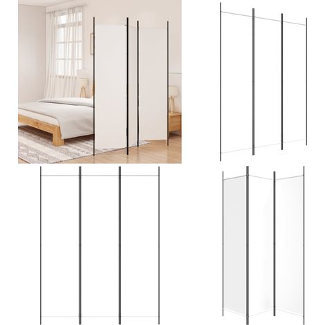 3-tlg. Paravent Weiß 150x200 cm Stoff - Paravent - Raumteiler - Trennwandsystem - Wohnraumgestaltung - Privacy Screen - Home & Living (1/5)