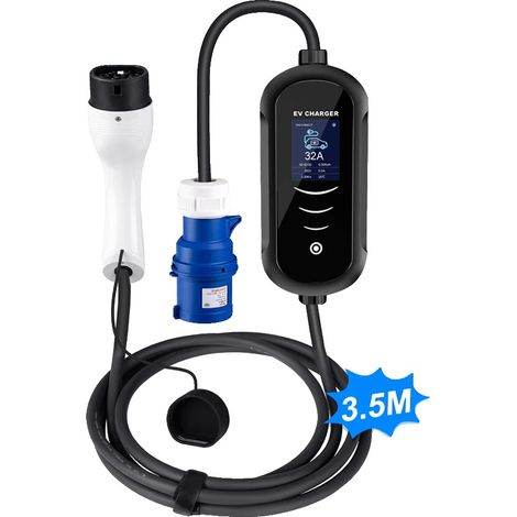 Chargeur EV, courant de 32A, puissance de 7KW, 7KW 3.5M, TYPE2 (1/2)
