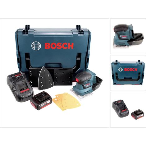Bosch GSS 18V-10 levigatrice orbitale a batteria 18V + 1x batteria ricaricabile 5.0Ah + caricabatterie + L-Boxx
