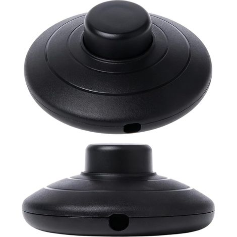 2 Pcs Bouton de Sol Rond pour Luminaire Noir Interrupteur à Pied,Interrupteur au Pied Mat sans Soudure,Commande Électrique Poussoir Compactepour Lampe de Salon etBureau (1/5)