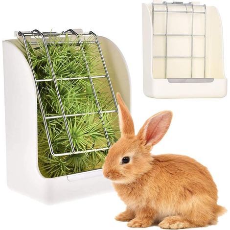 Rabbit Hay Hay Rack Rabbit Rat Food Bowl Rabbit Hay Holder Rabbit Accessories Rabbit Food Dispenser White