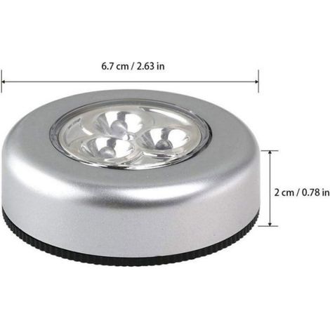 Lampe Tactile - LED - Fonctionne Sur Piles - Autocollante - Pour Placards Garde-manger Vitrines - Lot De 6 (1/5)