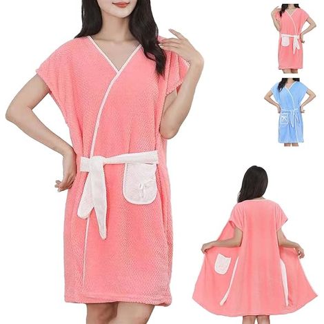 Peignoir pour femme avec poches en matériau doux et absorbant pour sauna, plage, piscine et bien être Serviette de bain, serviette de sauna et serviette de douche (1/5)