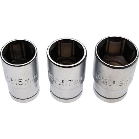 Serie di bussole  12,5 mm (1/2")  15 - 17 - 19 mm  3 pz. (1/4)
