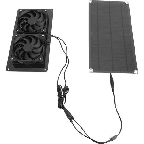 10W 18V ABS Solar-Abluftventilator, wind- und wasserdichtes Panel, Doppelventilator-Set für Tierhäuser, Hühnerställe, Gewächshäuser (1/5)