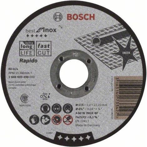 Bosch 2608603490 Disco abrasivo corte recto Best Inox-Rapido 115x1mm 25 uds (1/3)