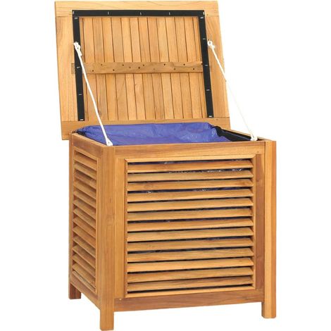 Cofre para guardar muebles de jardín y bolsa 60 x 50 x 58 cm de madera maciza de teca