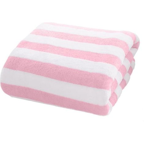 Serviette de bain rayée ultra douce en microfibre pour piscine, salle de sport et salle de bain