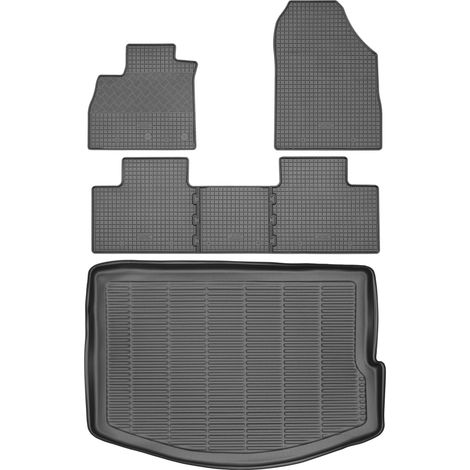 Renault Scenic IV Minivan de 2016 SET - Alfombrillas de goma para coche + alfombrilla para maletero