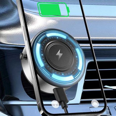 1 color: Black Material: Alloy + ABS M8 Wireless Charging Car Phone Holder 15W