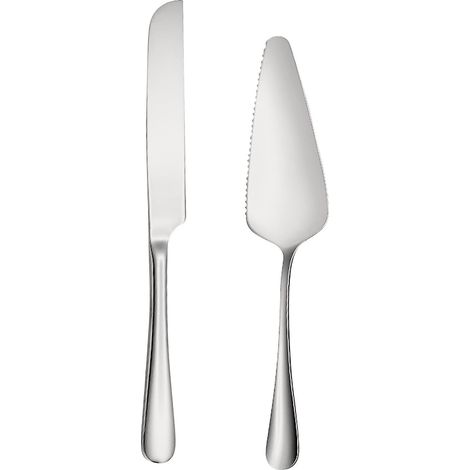 Cake Knife - Cake Server - Stainless Steel - For Wedding Anniversary Birthday Party - 2-Piece Set (1/3)