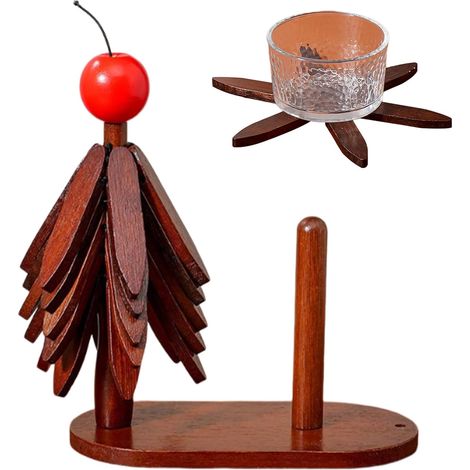 Ensemble De Dessous-De-Plat En Forme D'Arbre Naturel Tapis Isolant  avec Support et Dessous de Plat Chaud en Tissu Pour Assiettes Bols Tasses Boissons Théières Sur Table Et Pla (1/5)