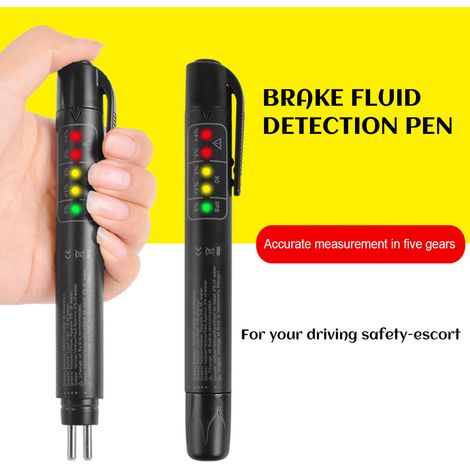 Testeur de liquide de frein portable, stylo de contrôle avec 5 voyants LED pour DOT3 DOT4, détecteur d'humidité pour véhicule automobile (1/3)