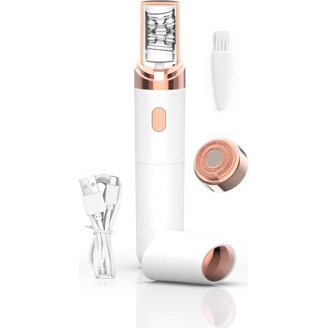 Épilateur Visage Rechargeable USB pour Femme - Épilation Douce et Rapide, Appareil Facial Portable avec Recharge USB, Idéal pour une Peau Lisse (Blanc) (1/5)