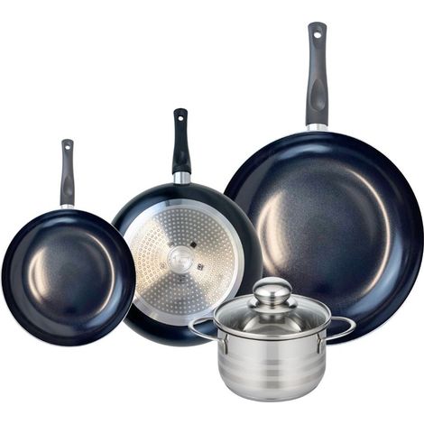 Ensemble de 3 Poêles de cuisson 20, 24 et 32 cm et 1 faitout 16 cm Elo Prima Brillant (1/5)