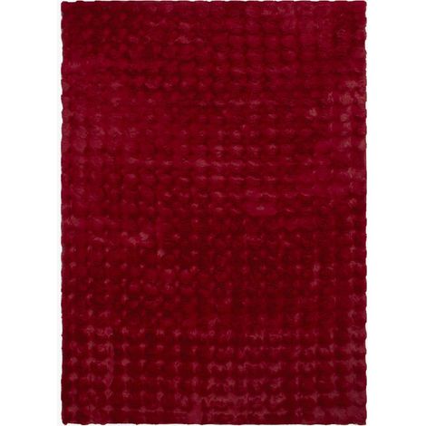 BUBBLE Tapis tissu doux à relief rouge - 160x230 (1/5)