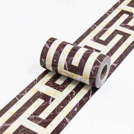 Frises Papier Peint Marron-51 10cm X 300cm Moulure Murale Autocollant Murals Adhesif Murale Plinthe Adhesive Pvc