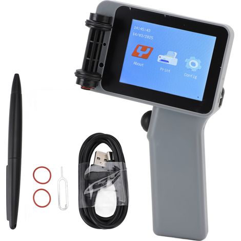 Imprimante à jet d'encre portable couleur argent 12,7 mm HD LED écran tactile 4,3 pouces machine de codage compacte multifonctionnelle pour bouteilles en plastique
