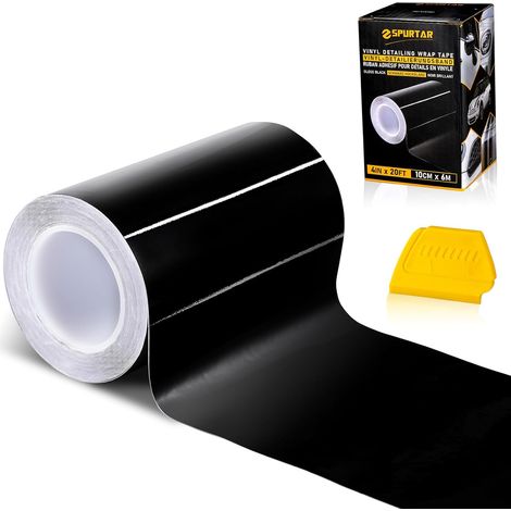 Covering Noir Brillant Autocollant Voiture - Film Teinté Voiture Adhésif Film Noir Emballage pour Stickers Covering Moto Noir Mat 10 CM x 6 M (1/5)