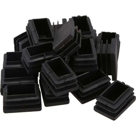Embout Rectangulaire en Plastique de 20 PièCes Tube Tuyau Fileté 30 Mm X Pieds Caoutchouc (1/4)