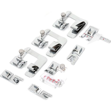 Kit de 8 pièces pour machine à coudre : pied presseur plat pour ourlet et accessoires. (1/5)