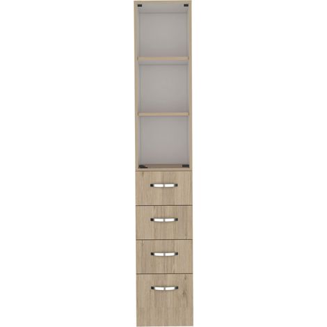Armario de Baño Vanguard con cuatro cajones Rovere / Blanco
