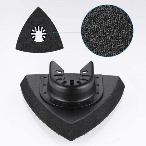 4Pcs Delta Patin de Ponçage 80mm Multi-outil Accessoires pour Patin de Fixation, Lame à Multi Outil, Accessoires Outil Oscillant pour Worx Mikita Dewalt Power Tool, Worx Tool, Bosch Multi Outil (1/4)