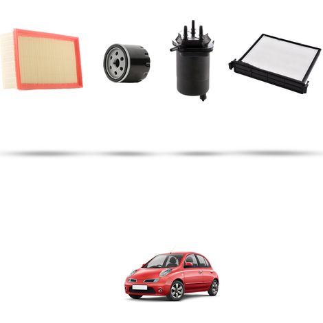 Kit tagliando 4 filtri compatibile con Nissan Micra III (k12) 1.5 dCI 48kw Dal 2003 al 2010 (1/5)