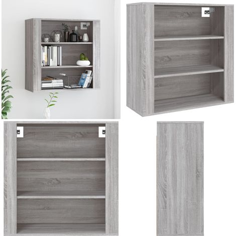 Armoire murale Sonoma gris 80x33x80 cm Bois d'ingénierie - Armoire Murale - Meuble Rangement - Rangement Vertical - Armoire Suspendu - Décoration Intérieure - Home & Living (1/5)