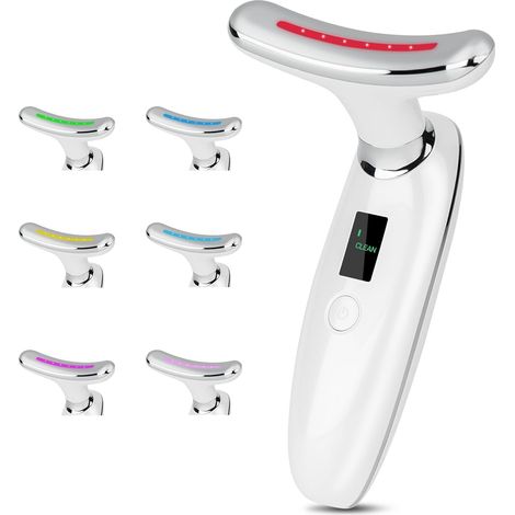 JSSEVN-Masseur de beauté Lilas 7 en 1 pour visage et cou – Sculpteur et lifting du visage – Masseur de drainage lymphatique du visage pour anti (1/5)